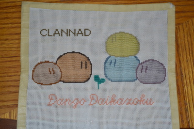 For this pattern I used whatever colors I had lying around as Dango can be pretty much any color. I added the words using a generic text function on the internet