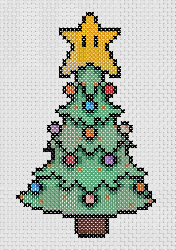 cross-stitch pattern Xmas tree