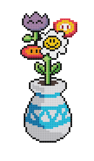 ThinkGeek Pixel Flowers in Cross Stitch!.png