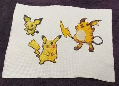 Pichu Pikachu & Raichu Cross Stitch.jpg