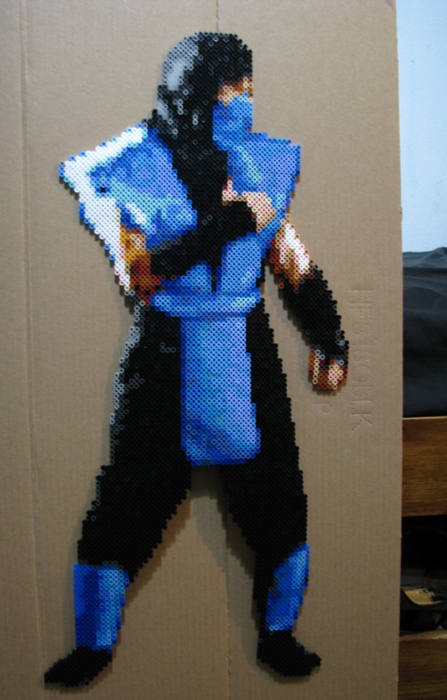 My second ARCADE version of the original Sub-Zero &quot;stance&quot; animation done in perler beads.  He was actually harder to do than his younger brother from MKIII.