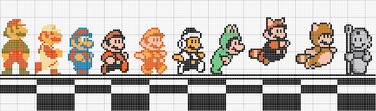 25 Super Mario World Mario and Luigi Sprite Patterns