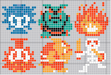 link from legend of zelda in cross stitch pattern, 8bit, Stable Diffusion