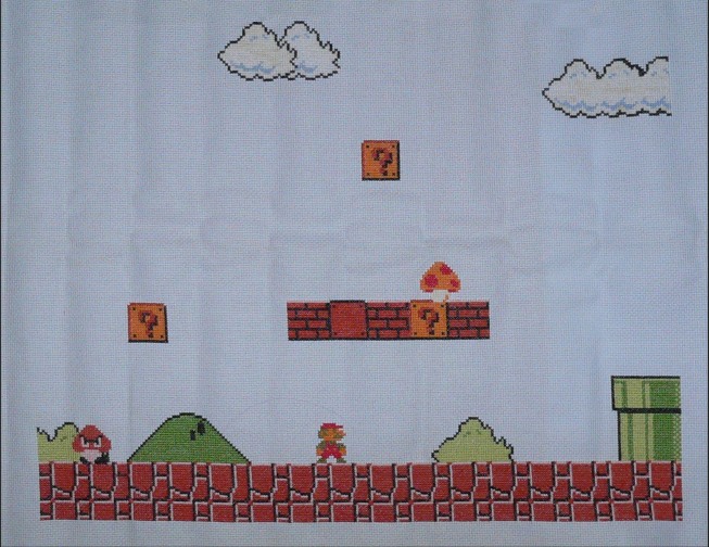 Sampler Mario cross stitch Sprite Stitch