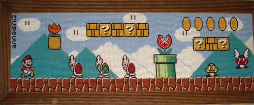 Super Mario Bros. 3 World 1 Map Cross Stitch Pattern 