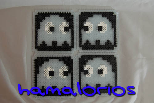 Glow-in-the-dark hama ghosts  Hama beads halloween, Perler beads designs,  Diy perler bead crafts