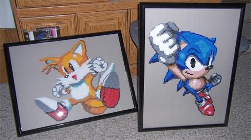 Sonic the Hedgehog Sprites Perler Beads 