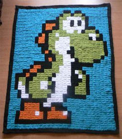 yoshi mario blanket crochet