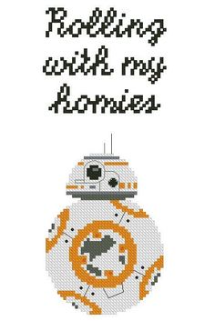 BB-8 cross stitch pattern